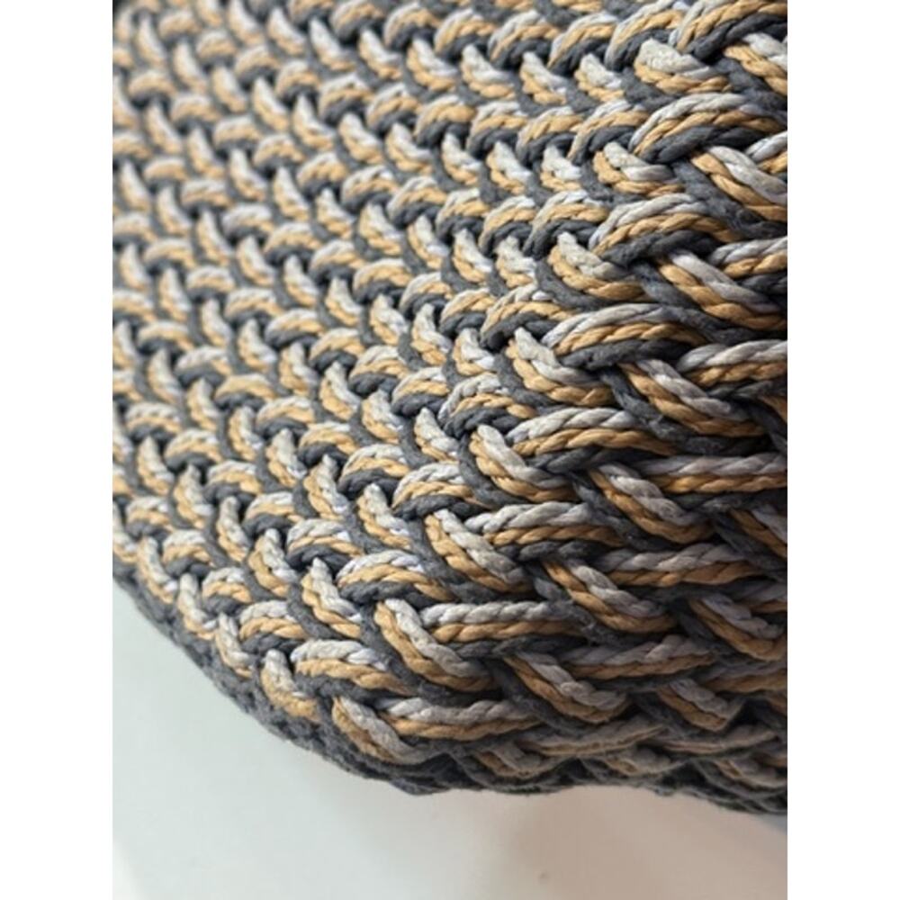 Brighton woven straw & blue leather crossbody bag*decorative silver plaque - Picture 7 of 7